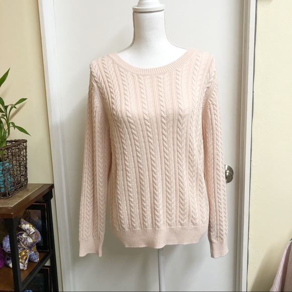 Cable knit jumper in pink - OUTFITBOOK